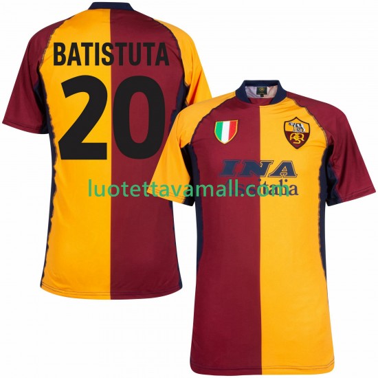 Miehet AS Roma Batistuta 20 Retro 2000 2001 Lyhythihainen Fanipaita ,Koti