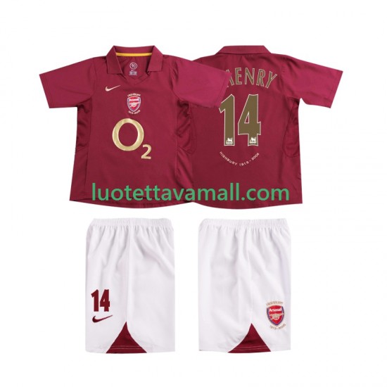 Lapset Arsenal Thierry Henry 14 Retro 2005 2006 Lyhythihainen Fanipaita ,Koti
