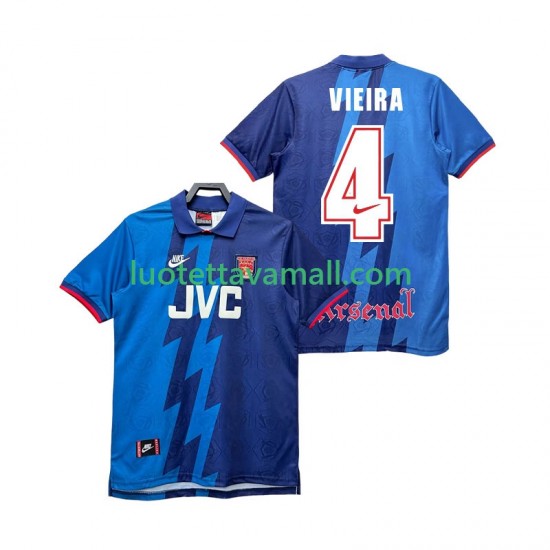 Miehet Arsenal VIEIRA 4 Retro 1995 1996 Lyhythihainen Fanipaita ,Vieras