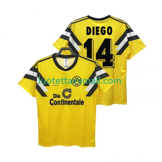 Miehet Borussia Dortmund DIEGO 14 Retro DFB-POKAL 1989 Lyhythihainen Fanipaita ,Koti