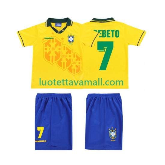 Lapset Brasilia BEBETO 7 Retro 1994 Lyhythihainen Fanipaita ,Koti