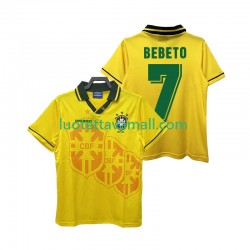 Miehet Brasilia BEBETO 7 Retro 1994 Lyhythihainen Fanipaita ,Koti