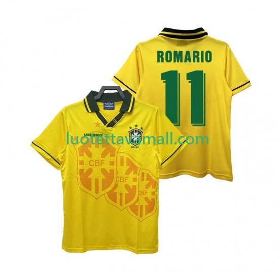 Miehet Brasilia ROMARIO 11 Retro 1994 Lyhythihainen Fanipaita ,Koti