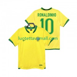 Miehet Brasilia RONALDINHO 10 Retro 2006 Lyhythihainen Fanipaita ,Koti