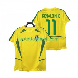 Miehet Brasilia RONALDINHO 11 Retro 2002 Lyhythihainen Fanipaita ,Koti