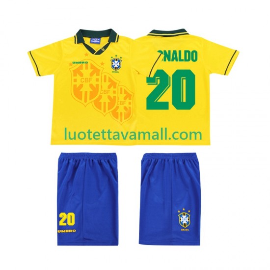 Lapset Brasilia RONALDO 20 Retro 1994 Lyhythihainen Fanipaita ,Koti