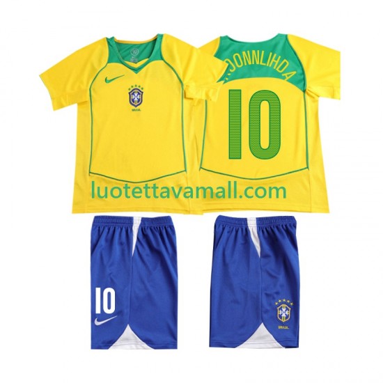 Lapset Brasilia RONALOINHO 10 Retro 2004 Lyhythihainen Fanipaita ,Koti