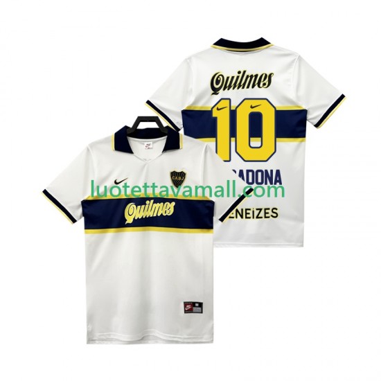 Miehet CA Boca Juniors MARADONA 10 Retro 1997 1998 Lyhythihainen Fanipaita ,Vieras