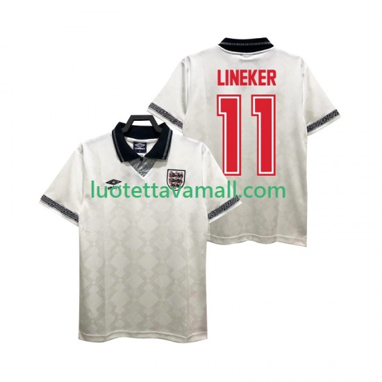 Miehet Englanti LINEKER 11 Retro 1990 Lyhythihainen Fanipaita ,Koti