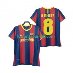 Miehet FC Barcelona A INIESTA 8 Retro 2010 2011 Lyhythihainen Fanipaita ,Koti