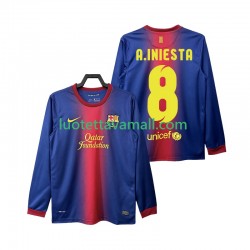 Miehet FC Barcelona A INIESTA 8 Retro 2012 2013 Pitkähihainen Fanipaita ,Koti