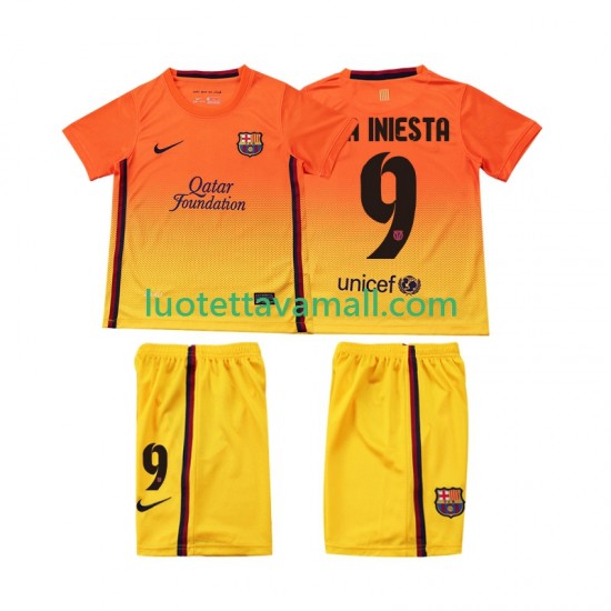 Lapset FC Barcelona A INIESTA 9 Retro 2012 2013 Lyhythihainen Fanipaita ,Vieras