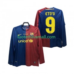 Miehet FC Barcelona ETO O 9 Retro Champions League 2008 2009 Pitkähihainen Fanipaita ,Koti