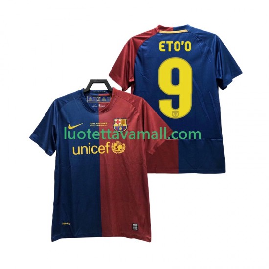 Miehet FC Barcelona ETO O 9 Retro Champions League 2008 2009 Lyhythihainen Fanipaita ,Koti