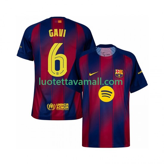 Miehet FC Barcelona Gavi 6 Champions League 2025-2026 Lyhythihainen Fanipaita ,Koti
