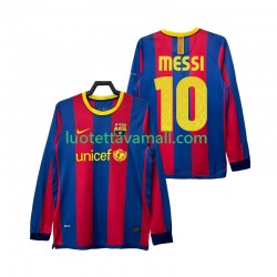 Miehet FC Barcelona Lionel Messi 10 Retro 2010 2011 Pitkähihainen Fanipaita ,Koti