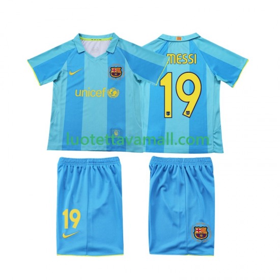 Lapset FC Barcelona Lionel Messi 19 Retro 2007 2008 Lyhythihainen Fanipaita ,Vieras