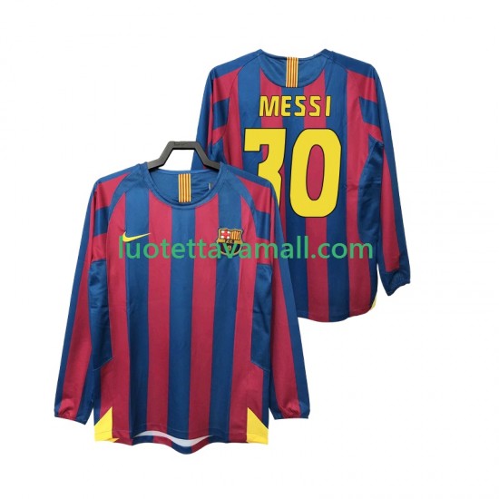 Miehet FC Barcelona Lionel Messi 30 Retro 2005 2006 Pitkähihainen Fanipaita ,Koti
