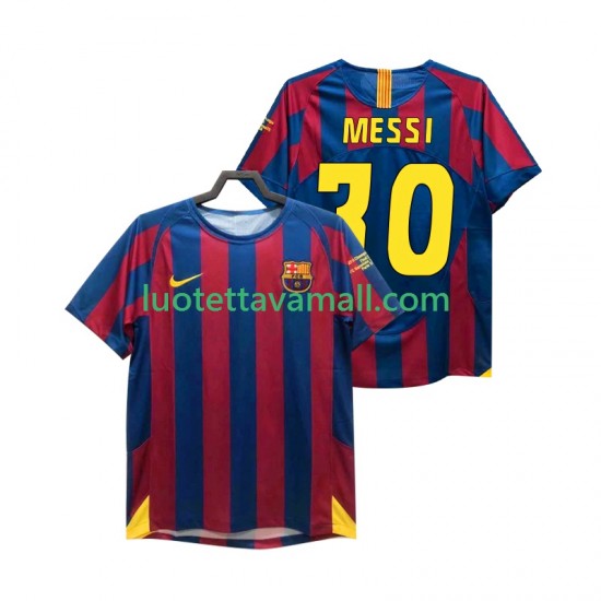 Miehet FC Barcelona Lionel Messi 30 Retro Champions League 2005 2006 Lyhythihainen Fanipaita ,Koti