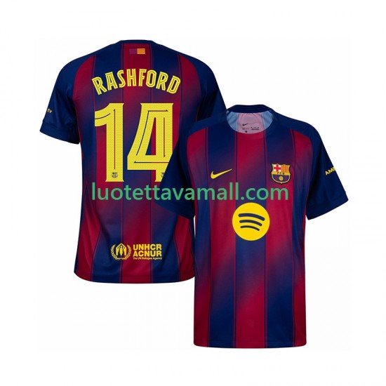 Miehet FC Barcelona Marcus Rashford 14 Champions League 2025-2026 Lyhythihainen Fanipaita ,Koti