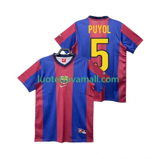 Miehet FC Barcelona PUYOL 5 Retro 1998 1999 Lyhythihainen Fanipaita ,Koti