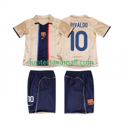 Lapset FC Barcelona RIVALDO 10 Retro 2001 2002 Lyhythihainen Fanipaita ,Vieras