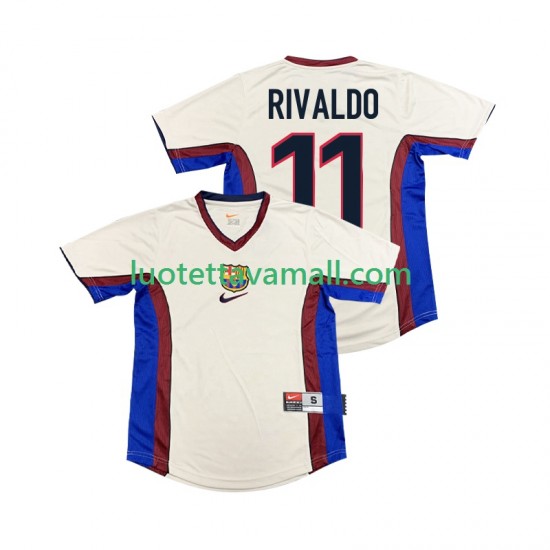 Miehet FC Barcelona RIVALDO 11 Retro 1998 1999 Lyhythihainen Fanipaita ,Vieras