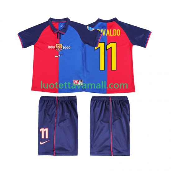 Lapset FC Barcelona RIVALDO 11 Retro 1999 2000 Lyhythihainen Fanipaita ,Koti
