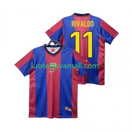 Miehet FC Barcelona RIVALDO 11 Retro 1998 1999 Lyhythihainen Fanipaita ,Koti