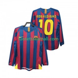 Miehet FC Barcelona RONALDINHO 10 Retro 2005 2006 Pitkähihainen Fanipaita ,Koti