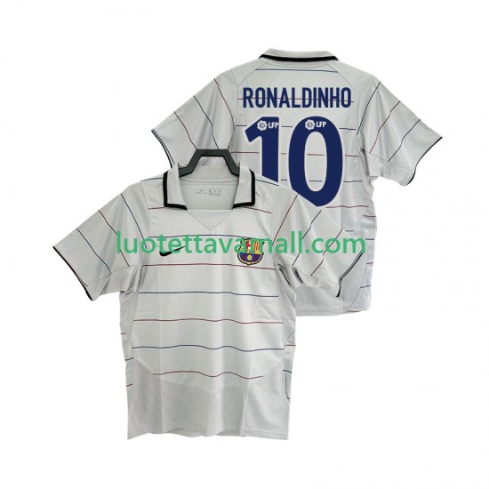 Miehet FC Barcelona RONALDINHO 10 Retro 2003 2004 Lyhythihainen Fanipaita ,Vieras