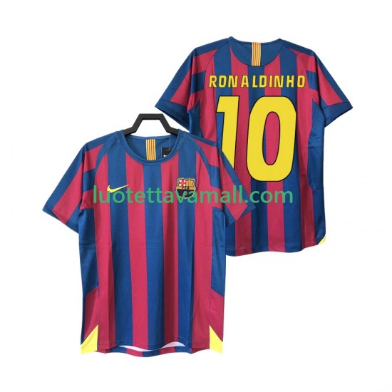 Miehet FC Barcelona RONALDINHO 10 Retro 2005 2006 Lyhythihainen Fanipaita ,Koti