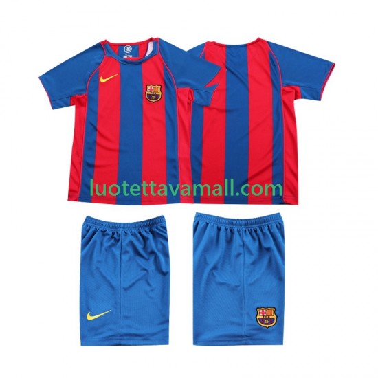 Lapset FC Barcelona Retro 2004 2005 Lyhythihainen Fanipaita ,Koti