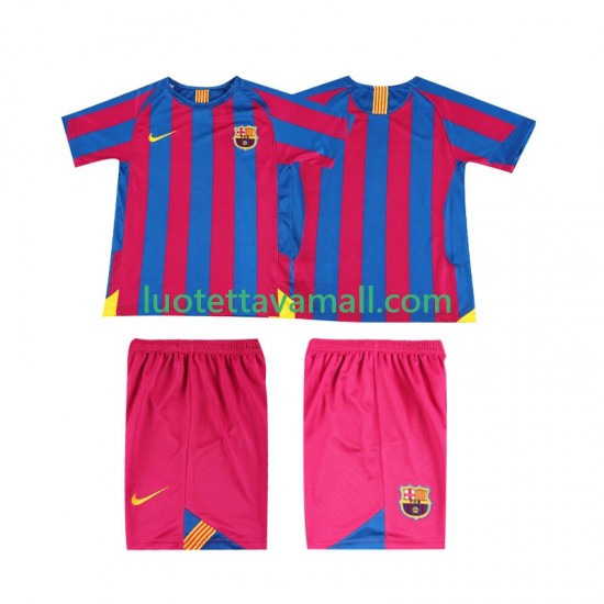 Lapset FC Barcelona Retro 2005 2006 Lyhythihainen Fanipaita ,Koti