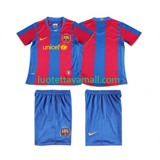 Lapset FC Barcelona Retro 2007 2008 Lyhythihainen Fanipaita ,Koti