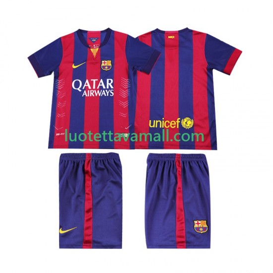 Lapset FC Barcelona Retro 2014 2015 Lyhythihainen Fanipaita ,Koti
