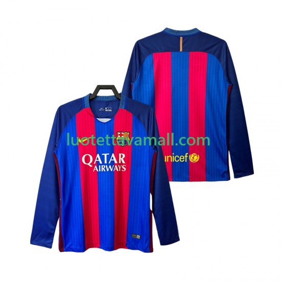 Miehet FC Barcelona Retro 2016 2017 Pitkähihainen Fanipaita ,Koti