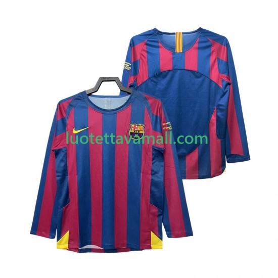 Miehet FC Barcelona Retro Champions League 2005 2006 Pitkähihainen Fanipaita ,Koti