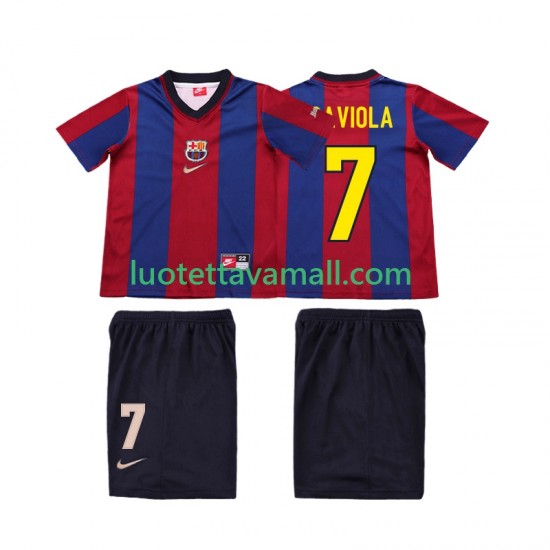 Lapset FC Barcelona SAVIOLA 7 Retro 1998 1999 Lyhythihainen Fanipaita ,Koti