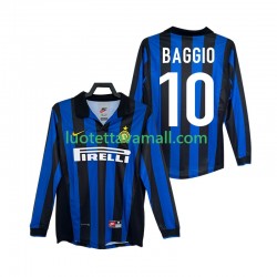 Miehet Inter Milan BAGGIO 10 Retro 1998 1999 Pitkähihainen Fanipaita ,Koti