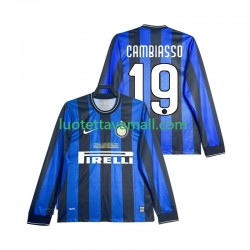 Miehet Inter Milan CAMBIASSO 19 Retro 2009 2010 Pitkähihainen Fanipaita ,Koti