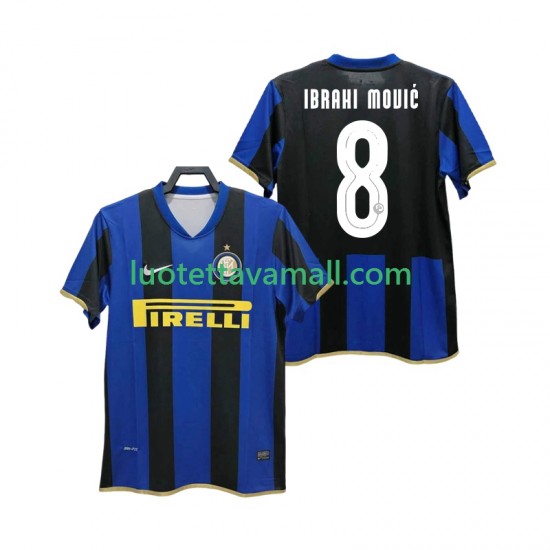 Miehet Inter Milan Ibrahimovic 8 Retro Champions League 2008 2009 Lyhythihainen Fanipaita ,Koti
