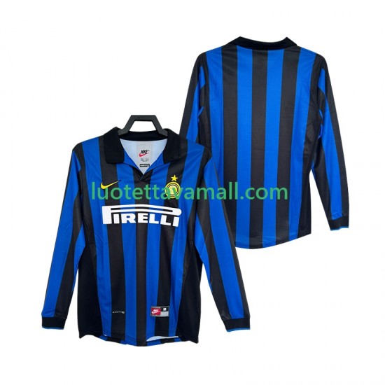 Miehet Inter Milan Retro 1998 1999 Pitkähihainen Fanipaita ,Koti
