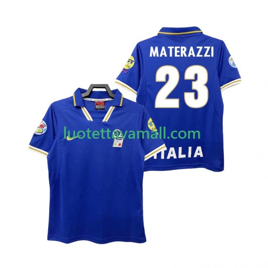 Miehet Italia MATERAZZI 23 Retro 1996 Lyhythihainen Fanipaita ,Koti