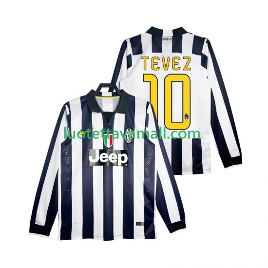 Miehet Juventus TEVEZ 10 Retro 2014 2015 Pitkähihainen Fanipaita ,Koti