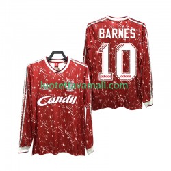 Miehet Liverpool BARNES 10 Retro 1989 1991 Pitkähihainen Fanipaita ,Koti