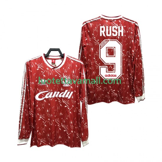 Miehet Liverpool Rush 9 Retro 1989 1991 Pitkähihainen Fanipaita ,Koti