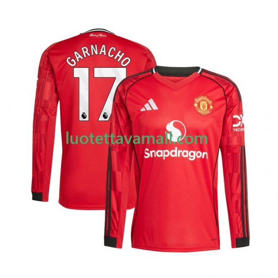 Miehet Manchester United Alejandro Garnacho 17 2025-2026 Pitkähihainen Fanipaita ,Koti