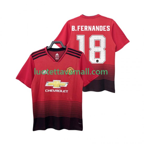 Miehet Manchester United B.FERNANDES 18 Retro 2018 2019 Lyhythihainen Fanipaita ,Koti