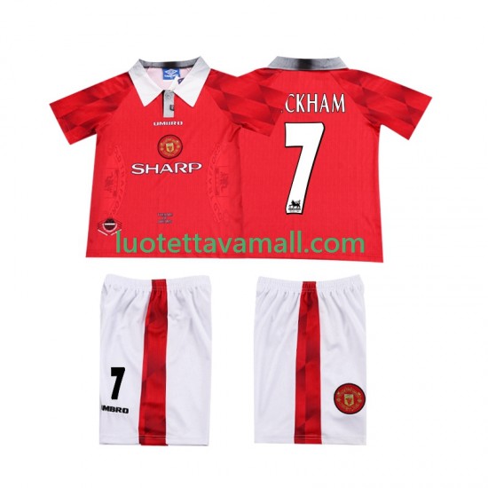 Lapset Manchester United BECKHAM 7 Retro 1996 1997 Lyhythihainen Fanipaita ,Koti